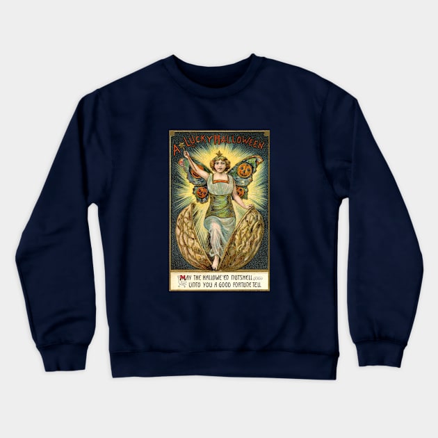 Magical Walnut Fairy Brings Good Luck in Autumn Crewneck Sweatshirt by Star Scrunch